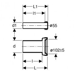 Geberit Kit de raccordement WC suspendu chromé mat avec joint torique 185 cm 1 Geberit Kobleo