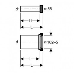 Geberit Kit de raccordement WC suspendu, 18.5 cm 152.422.46.1 Geberit Kobleo