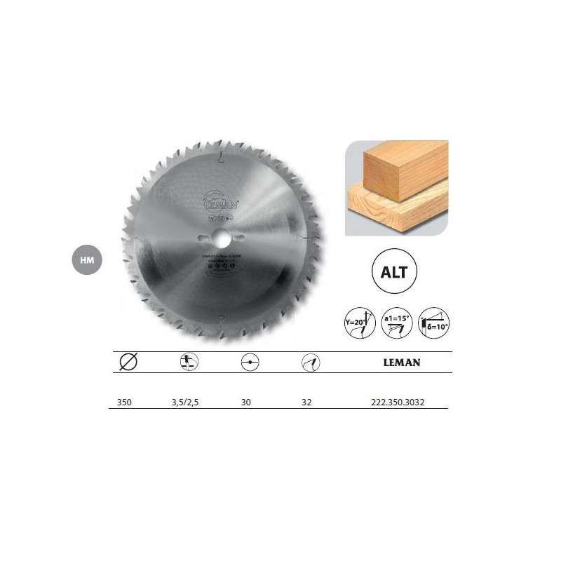 Leman Lame Carbure Debit 350x30x32z Alt. / Anti-Recul / Bois Kobleo