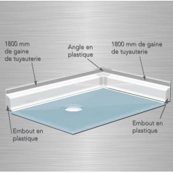 Akw Kit gaine de tuyauterie pour Braddan Sulby Low Profile 1800mm 2 embout Kobleo