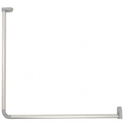 Bossini Kit porte-rideau d'angle en aluminium anodisé 80 x 80 Bossini Kobleo