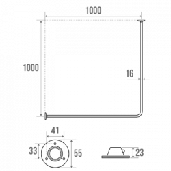 Godonnier Kit porte-rideau d'angle en acier 100 x 100 Godonnier Kobleo