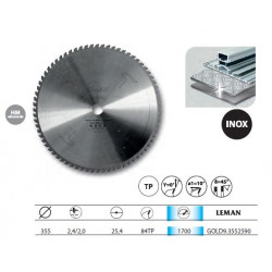 Leman Lame Carbure Micro-Grain 355x25,4 Ep2,2 84z Speciale Inox Kobleo