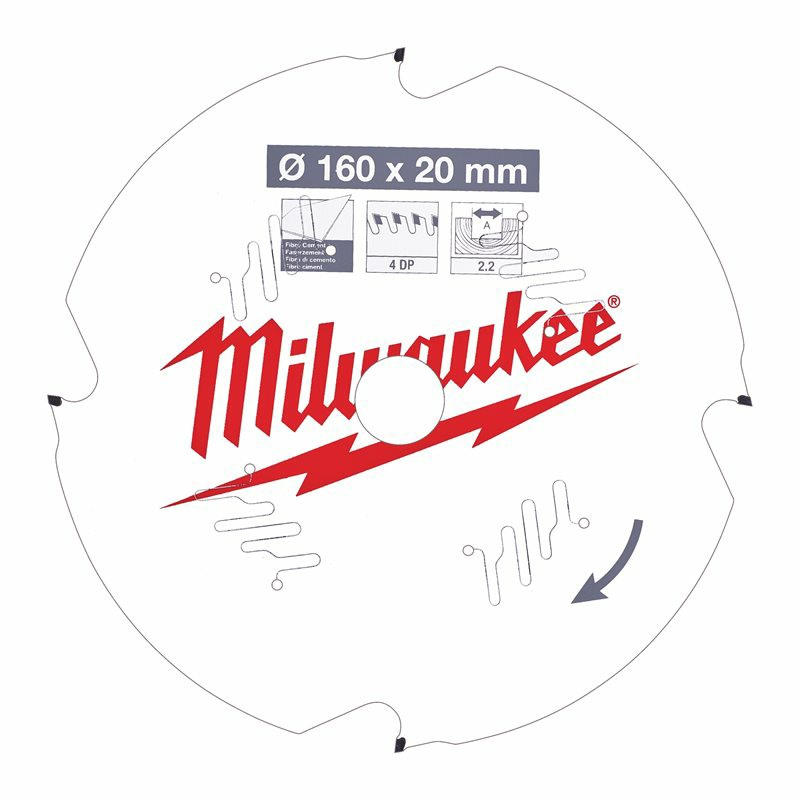 Milwaukee Lame de scie circulaire Diam 160 x 20 x 2.2 mm 4 DP Kobleo