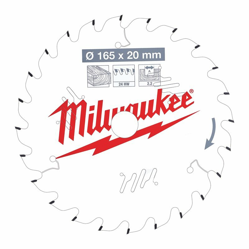 Milwaukee Lame de scie circulaire Diam 165 x 20 mm 24 dents Kobleo