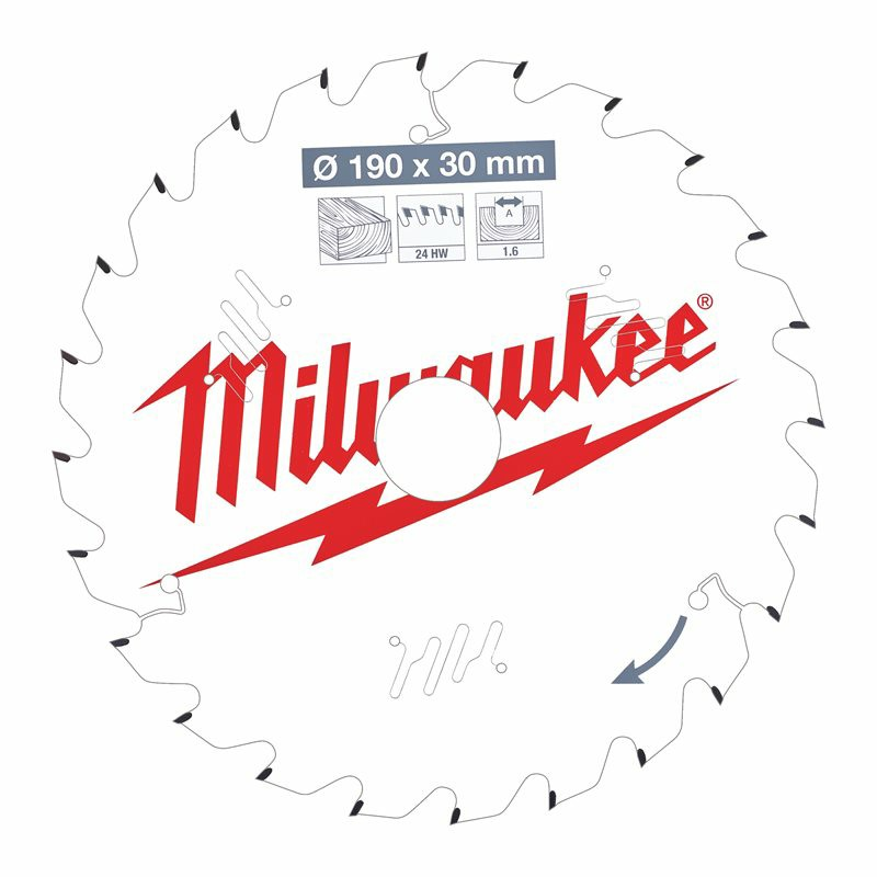 Milwaukee Lame de scie circulaire Diam 190 x 30 mm 24 dents Kobleo