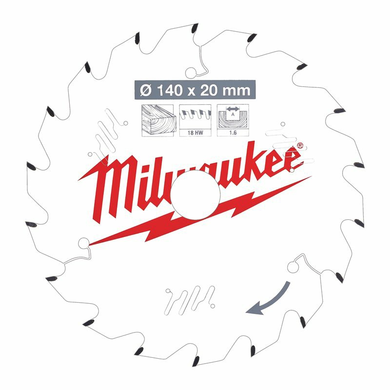 Milwaukee Lame de scie circulaire Diam 140 x 20 mm 18 dents Kobleo