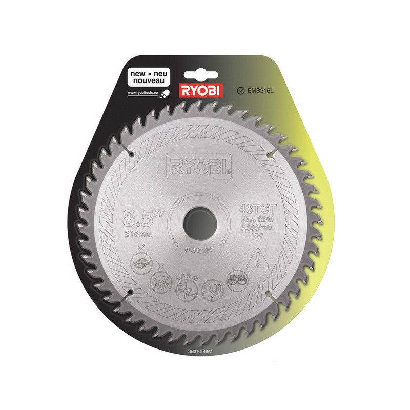 Ryobi Lame carbure 216 mm scie à coupe d'onglet SB216T48A1 Ryobi Kobleo Ryobi Lame carbure 216 mm scie à coupe d'onglet SB216T48A1 Ryobi Kobleo