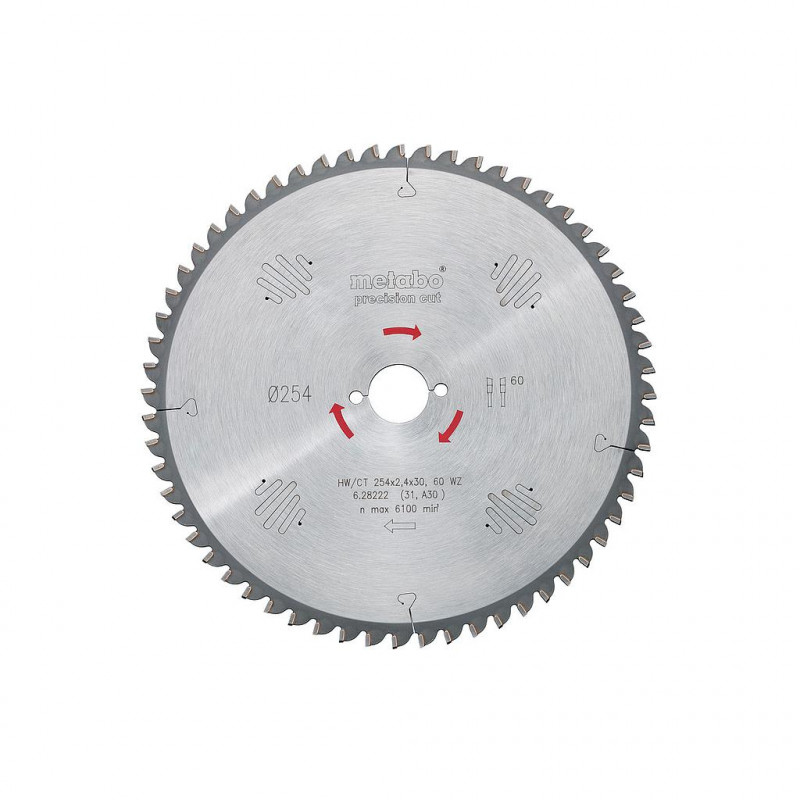 Metabo Lame de scie circulaire HW/CT 250x2,8x30 mm 42 WZ 15° Metabo Kobleo