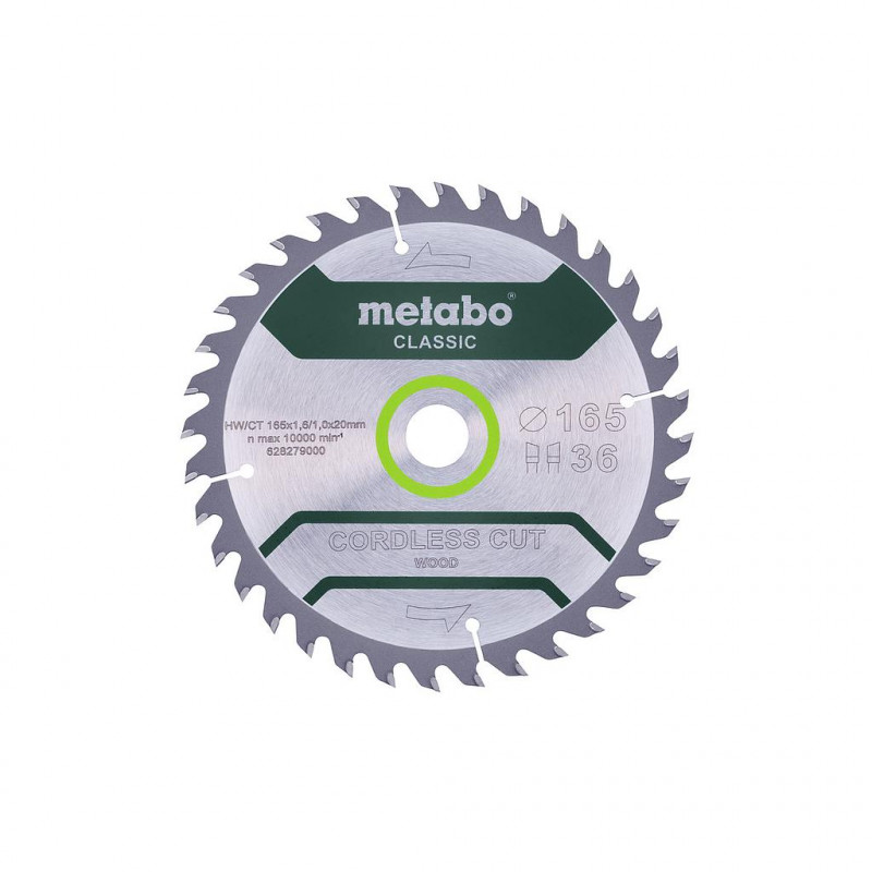 Metabo Lame de scie circulaire «cordless cut wood» classic 165x16x20 mm 18 de Kobleo