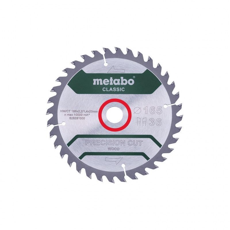 Metabo Lame de scie circulaire «precision cut wood» classic 165x22x20 mm 36 d Kobleo