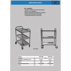 Stockman Servante inox triple plateaux 100 Kg SVT3/100 Stockman Kobleo