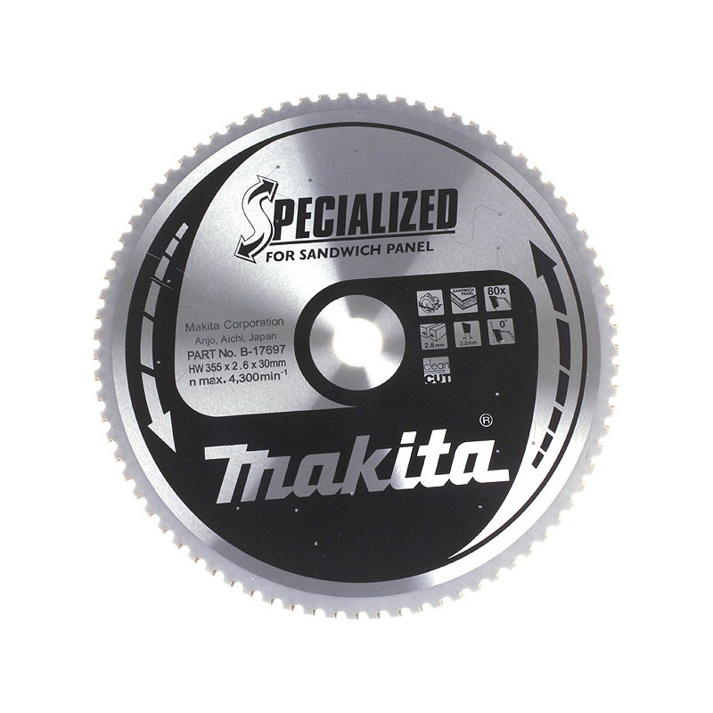 Makita Lame TCT spécial panneaux sandwich Diam 355mm 30x80mm B-17697 Makita Kobleo