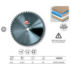 Leman Lame Hm Micro-Grain Mise à Format 303x30x60z Pos. Gouge / Panneaux Kobleo