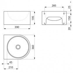 Delabie Lavabo mural FACIL Inox poli satiné 360 x 390 mm Kobleo