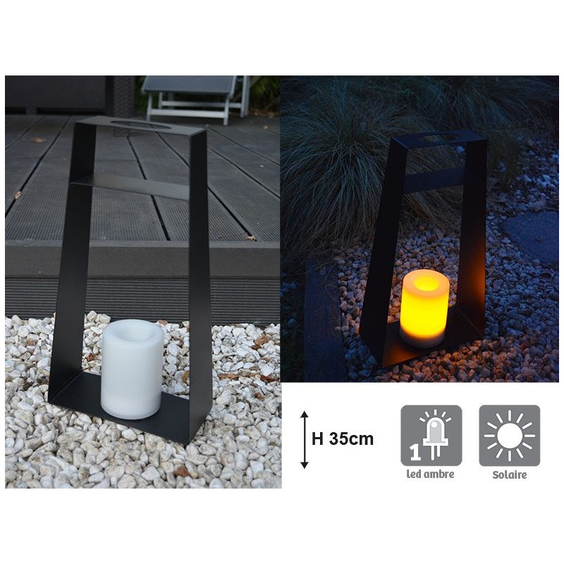 Mundus Lanterne solaire d'extérieur décoratif en métal noir H35cm Elitis Kobleo Mundus Lanterne solaire d'extérieur décoratif en métal noir H35cm Elitis Kobleo