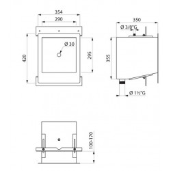 Delabie Lave-mains Inox à encastrer COMMISSARIAT 290x290x350mm Antivandalisme Kobleo