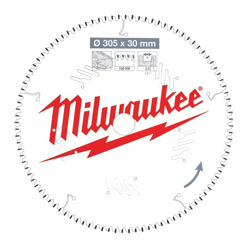 Milwaukee Lame de scie à onglet Diam 305 x 30 x 3.0 mm 100 dents ATB Kobleo