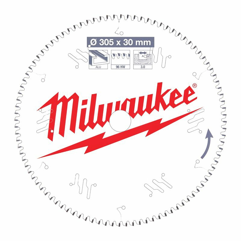 Milwaukee Lame de scie à onglet Diam 305 x 30 x 3.0 mm 96 dents TF Kobleo