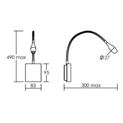 Aric Liseuse argent anodisé à LED Liza 1,2W Kobleo