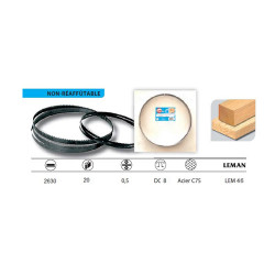 Leman Lame de scie à ruban acierLEM46 C75 DC8 2630x20x0.5 Leman Kobleo
