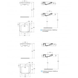 Porcher Lavabo Matura 2 Blanc en porcelaine vitrifiée 60 x 55 cm autoportant Kobleo