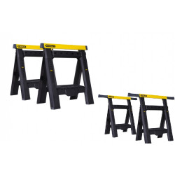 Stanley Lot 2 Trétaux Réglables Professionnel Télescopiques H:77cm à 89cm STST Kobleo Stanley Lot 2 Trétaux Réglables Professionnel Télescopiques H:77cm à 89cm STST Kobleo