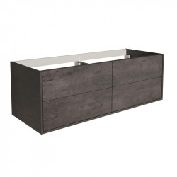 Allibert Meuble sous-plan 120 cm 4 tiroirs couleur béton foncé MARNY Kobleo