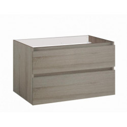 Allibert Meuble sous-plan 80 cm 2 tiroirs double paroi métal couleur Frêne moli Kobleo