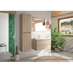 Allibert Meuble sous-plan 80 cm 2 tiroirs double paroi métal couleur Frêne moli Kobleo