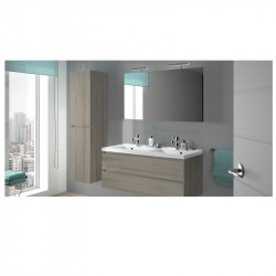 Allibert Meuble sous-plan 120 cm double vasque 2 tiroirs couleur Frêne molina B Kobleo