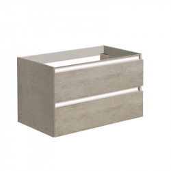 Allibert Meuble sous-plan 80 cm 2 tiroirs couleur béton clair PESARO Kobleo