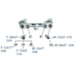 Isidra Melangeur réglable douche, évier, bain-douche de 55 à 155 mm Kobleo