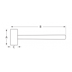 Bahco Massette anti-rebond 105 mm avec manche anti-dérapant 3625PU-105 Bahco Kobleo