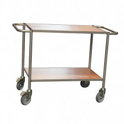 Fimm Chariot bureaux charge 150 kg 2 plateaux bois Diam roues 125 mm gris m Kobleo