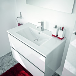 Allibert Meuble sous-plan 60 cm 2 tiroirs couleur blanc brillant laqué LIVO Kobleo