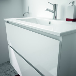 Allibert Meuble sous-plan 60 cm 2 tiroirs couleur blanc brillant laqué LIVO Kobleo
