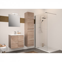 Allibert Meuble sous-plan 60cm couleur chêne hamilton 2 portes 1 étagère amovib Kobleo