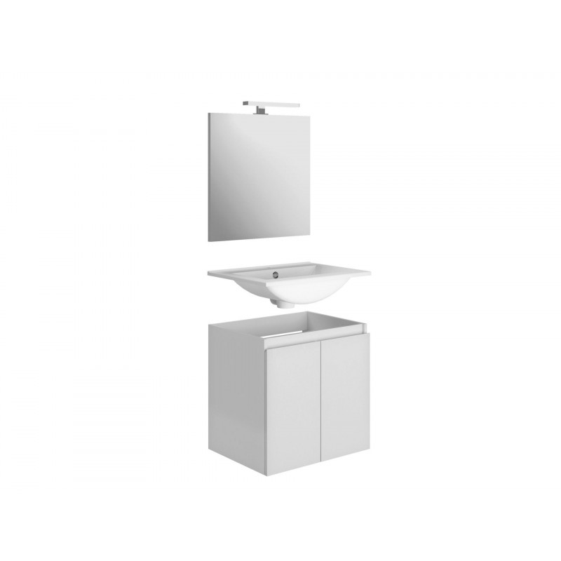 Allibert Meuble sous-plan 60cm 2 portes 1 étagère bois couleur blanc brillant l Kobleo Allibert Meuble sous-plan 60cm 2 portes 1 étagère bois couleur blanc brillant l Kobleo