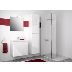 Allibert Meuble sous-plan 60cm 2 portes 1 étagère bois couleur blanc brillant l Kobleo