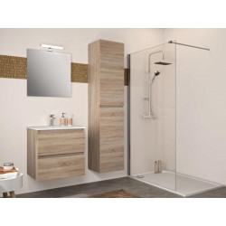 Allibert Meuble sous-plan 60 cm couleur chêne hamilton 2 tiroirs bois BAZIL Kobleo