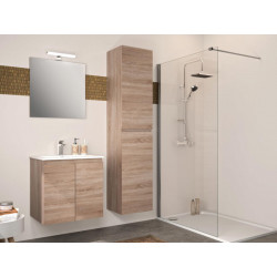 Allibert Meuble sous-plan 80cm couleur chêne hamilton 2 portes 1 étagère amovib Kobleo