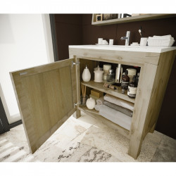 Allibert Meuble sous-plan 80 cm 1 porte en acacia massif CHELSEA Kobleo