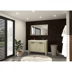 Allibert Meuble sous-plan 120 cm 2 portes en acacia massif CHELSEA Kobleo