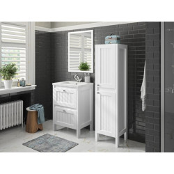 Allibert Meuble sous-plan 59 cm Blanc mat 2 tiroirs bois AMERICA Kobleo