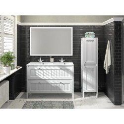 Allibert Meuble sous-plan 119 cm Blanc mat 2 tiroirs bois AMERICA Kobleo