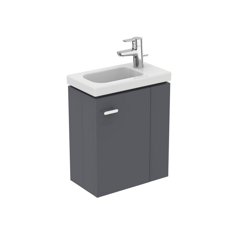 Ideal standard Meuble sous lave-mains 45cm version droite gris macadam CONNECT SPACE Kobleo