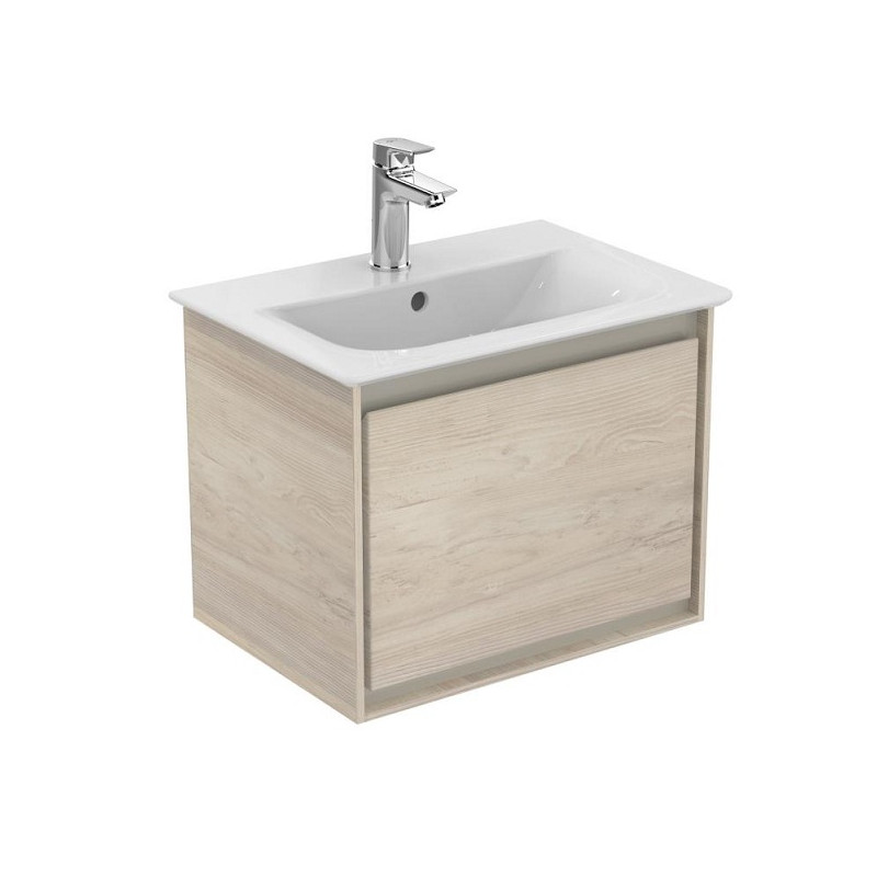 Ideal standard Meuble lavabo-plan 50x36x40cm 1 tiroir Chêne cérusé/Beige glacé mat CO Kobleo