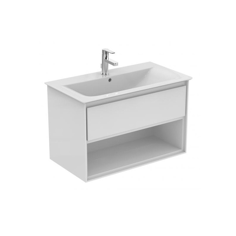 Ideal standard Meuble pour lavabo-plan 80cm 1 tiroir 1 niche blanc laqué/blanc mat CO Kobleo
