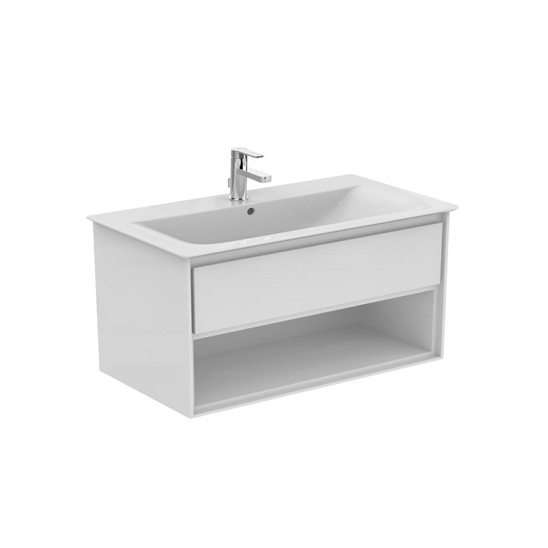 Ideal standard Meuble CONNECT AIR 100cm lavabo-plan 1 tiroir 1 niche blanc laqué/blan Kobleo
